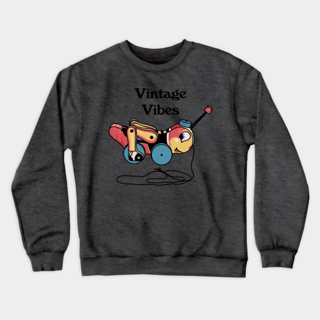 Vintage Cricket Pull Toy Crewneck Sweatshirt by Slightly Unhinged